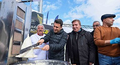 Valiler Ergan Dağı'nda et döner yerine tulum peyniri döneri kesti