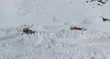 Van Bahçesaray'da mezra yoluna çığ düştü