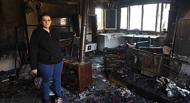 Yangında 4 çocuğuyla birlikte felaketi yaşayan annenin tek başına verdiği emek küle döndü