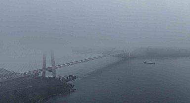 Yavuz Sultan Selim Köprüsü'nde etkili olan sis havadan görüntülendi