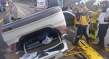 Yayladağı'nda takla atan otomobilin sürücüsü yaralandı