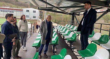 Yığılca ilçe stadında tribün çalışması devam ediyor