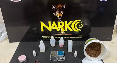 Yoğurt kovasından uyuşturucu çıktı