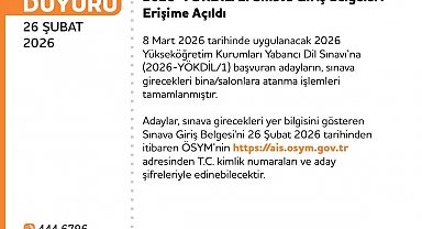 YÖKDİL'e giriş belgeleri erişime açıldı