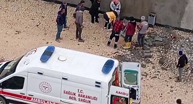 Yüksekten düşen inşaat işçisi yaralandı