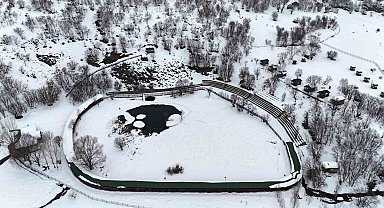 Yüzen Adalar karla kaplandı, beyaz örtü havadan görüntülendi