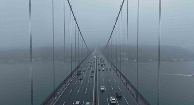 15 Temmuz Şehitler Köprüsü'nde havadan sis manzarası