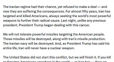 ABD Savunma Bakanı Hegseth, İran'a yönelik açıklamalarda bulundu