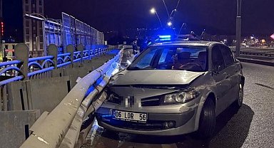 Alkollü sürücü bariyerlere girdi: 25 bin TL ceza yazıldı