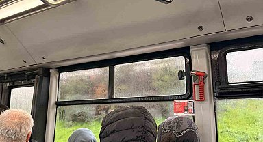 Arnavutköy'de belediye otobüsünün tavanından su aktı