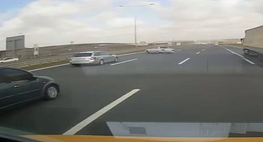 Arnavutköy'de makas atan sürücü kaza yaptı