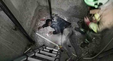 Asansör boşluğuna düşen işçi yaralandı