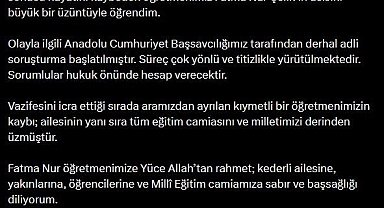 Bakan Gürlek: " Olayla ilgili derhal adli soruşturma başlatılmıştır"
