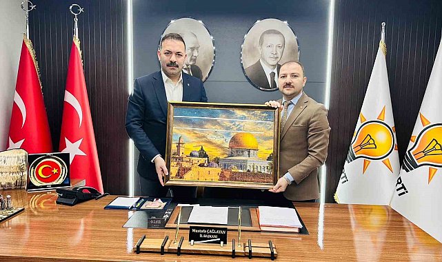 Başkan Çağlayan'a "Mescid-i Aksa" tablolu ziyaret