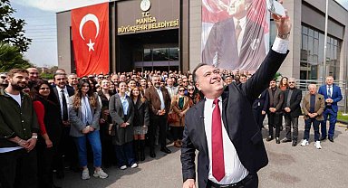 Başkan Dutlulu, Büyükşehir ve MASKİ personeliyle bayramlaştı