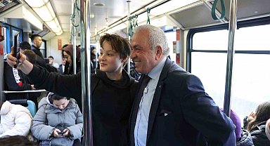 Başkan Şadi Özdemir'den mesai öncesi metro sürprizi