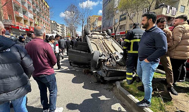 Batman'da kontrolden çıkan otomobil ters döndü: 1 yaralı