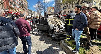 Batman'da kontrolden çıkan otomobil ters döndü: 1 yaralı