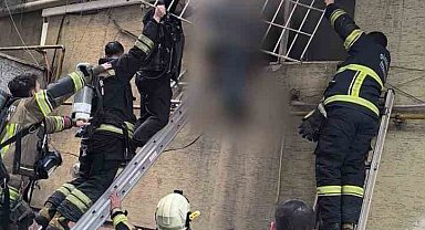 Berber dükkanında çıkan yangında mahsur kalan çırak kurtarıldı