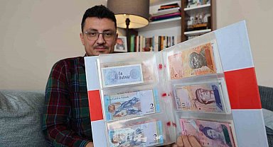 Beş kıtadan 75 ülkenin banknotunu derleyen öğretmen yok olan devletleri unutturmuyor