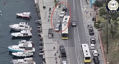 Beykoz'da dron destekli trafik denetimi: 58 araca 190 bin lira ceza