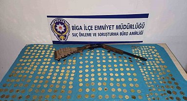 Biga'da 438 adet sahte altın ele geçirildi