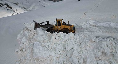 Bitlis'te 5 metreyi bulan karda yol açma çalışması