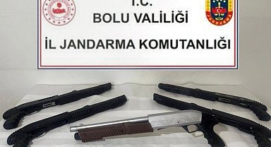Bolu'da ruhsatsız 5 av tüfeği ele geçirildi
