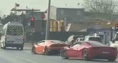 Bursa'da Lamborghini ve Ferrari sürücülerine 100 bin TL ceza