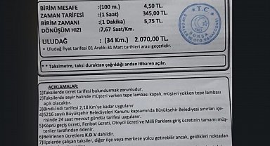 Bursa'da taksi ücretlerine zam: Yeni tarife belli oldu