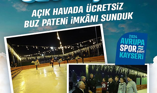 Büyükşehir'in açık hava buz pateni pisti bayramda 2 bin 820 kişiye hizmet verdi