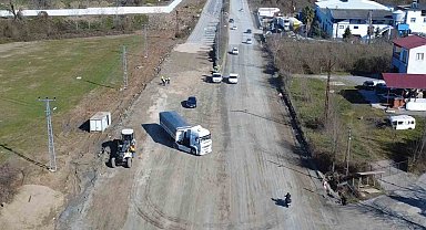 Çarşamba-Ayvacık karayolunda çalışmalar sürüyor