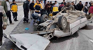 Çorum'da otomobil takla attı: 3 yaralı