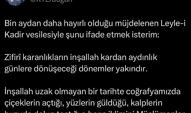 Cumhurbaşkanı Erdoğan: "Barış iklimini Müslümanlar olarak hep birlikte inşa edeceğiz"