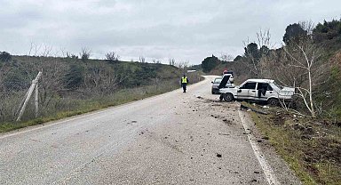 Direksiyon hakimiyetini kaybeden sürücü ağaca çarptı: 1 yaralı
