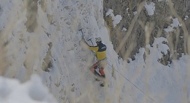 Diyadin Kanyonu'nda buz tırmanışı heyecanı