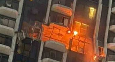 Dubai'de sivil bir binaya isabet eden İHA yangına yol açtı