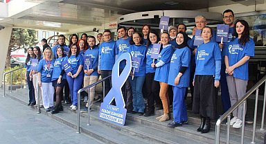 Dünyada en sık görülen 3. kanser türüne mavi tişörtlerle dikkat çektiler