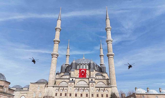 Edirne'de Balkan şehitleri için F-16 ve Atak'tan saygı uçuşu