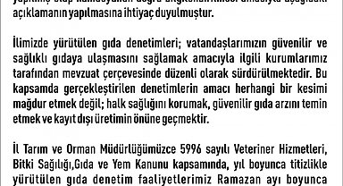 Elazığ Valiliği'nden denetim açıklaması