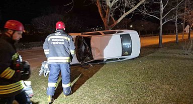 Eskişehir'de kontrolden çıkan otomobil takla attı: 1 yaralı