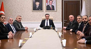 ETSO Başkanı Saim Özakalın ile ETSO yönetiminden Vali Aydın Baruş'a hayırlı olsun ziyareti