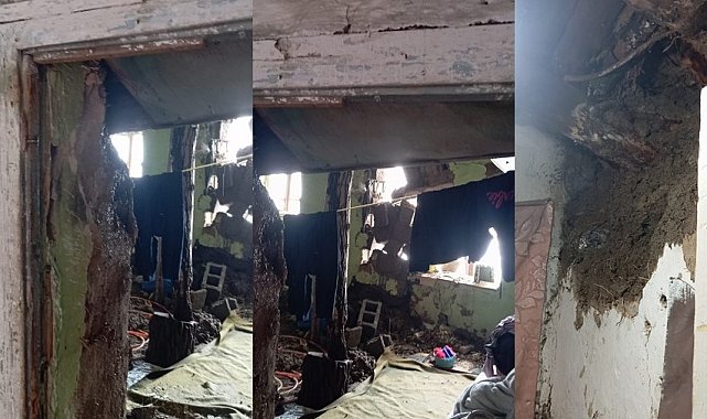 Hakkari'de bir ev çöktü