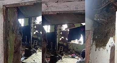 Hakkari'de bir ev çöktü