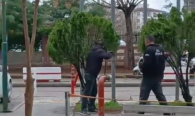 Hastane bahçesindeki madde bağımlısı görenleri korkuttu