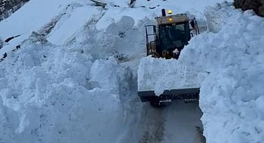Hizan'da köy yoluna çığ düştü