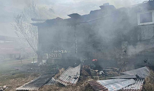 Iğdır'da çıkan yangında ev küle döndü