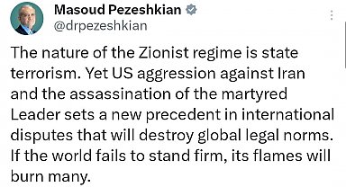 İran Cumhurbaşkanı Pezeşkiyan'dan dünyaya uyarı