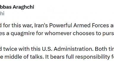 İran Dışişleri Bakanı Arakçi: "Akan kanın tüm sorumluluğu mevcut ABD yönetimine aittir"