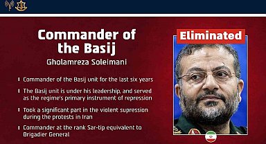 İsrail ordusu: "İran Devrim Muhafızları Besic Gücü Komutanı Süleymani öldürüldü"